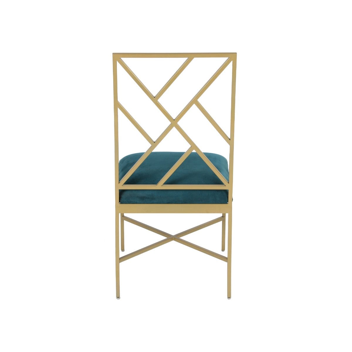 Verve Teal Velvet Fabric Dining Chair In Gold Finish