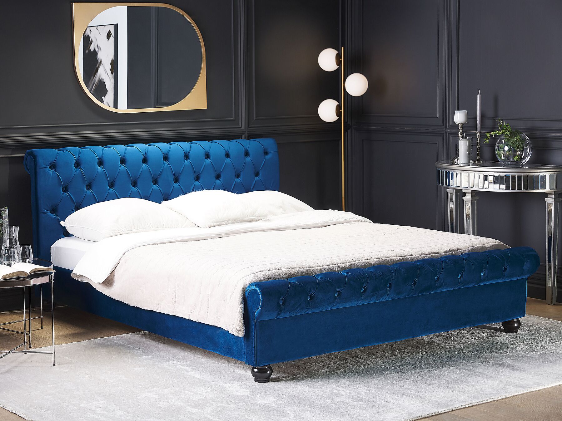 Plush Fully Upholstered Bed without Storage