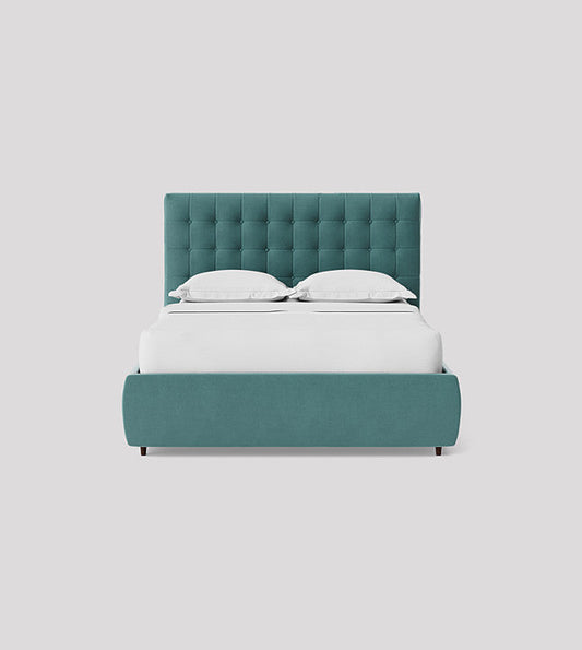 Velvet Fully Upholstered Bed without Storage