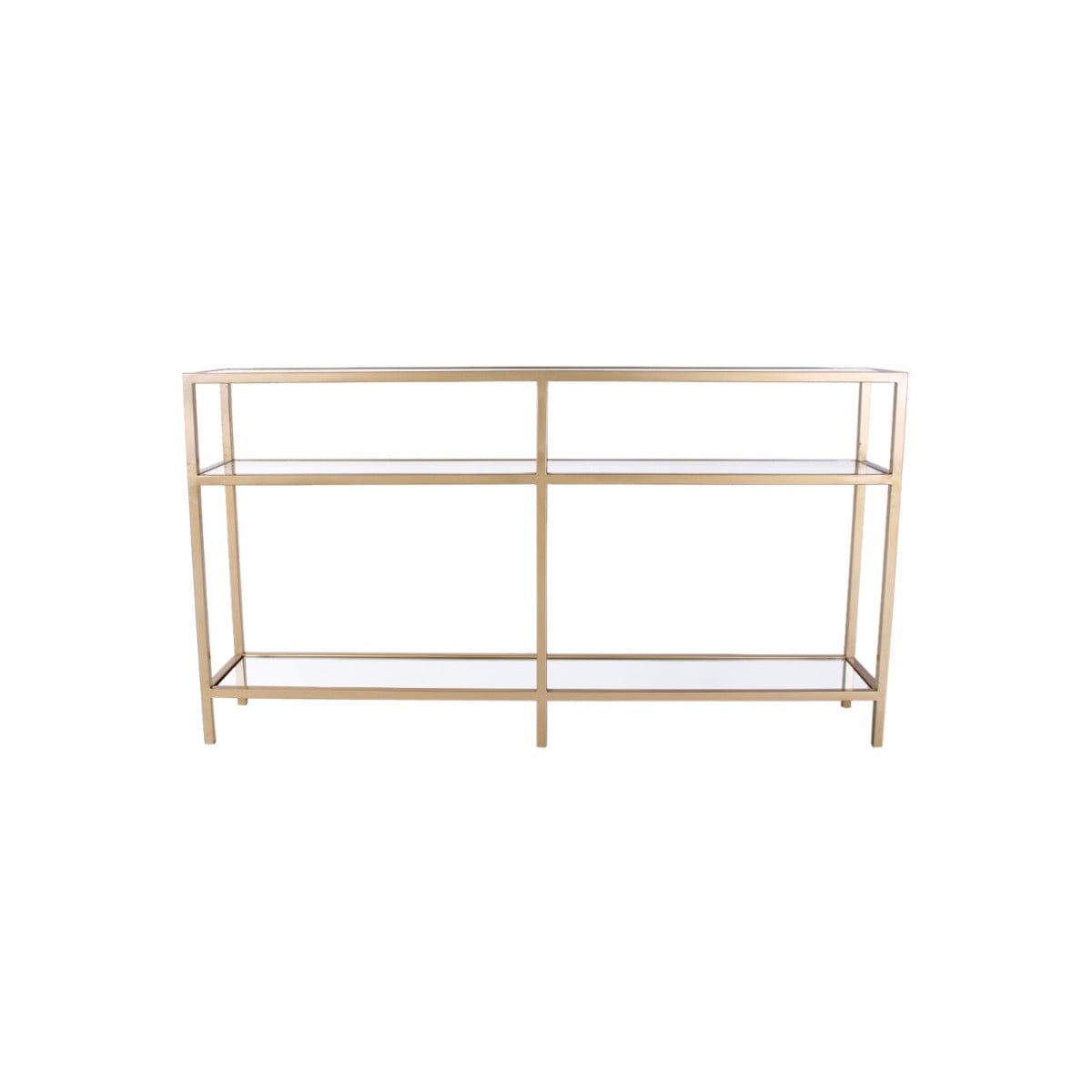 Pulse Glass Console Table In Gold Finish