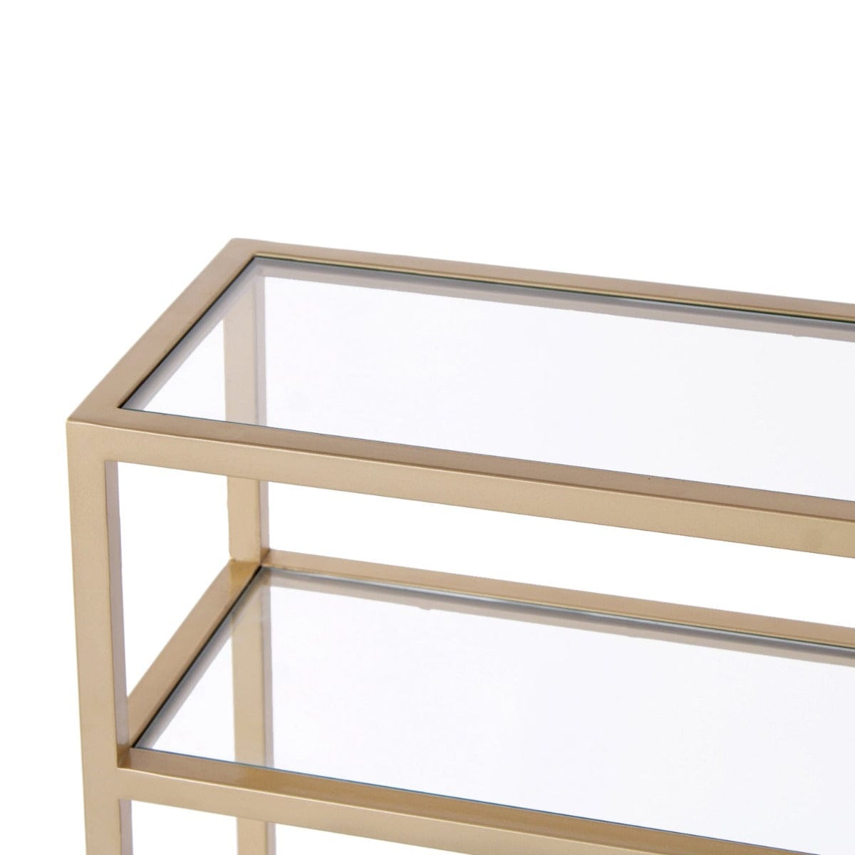 Pulse Glass Console Table In Gold Finish