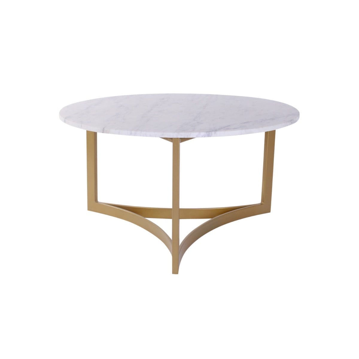 FrothFurnish Marble Coffee Table In Gold Finish