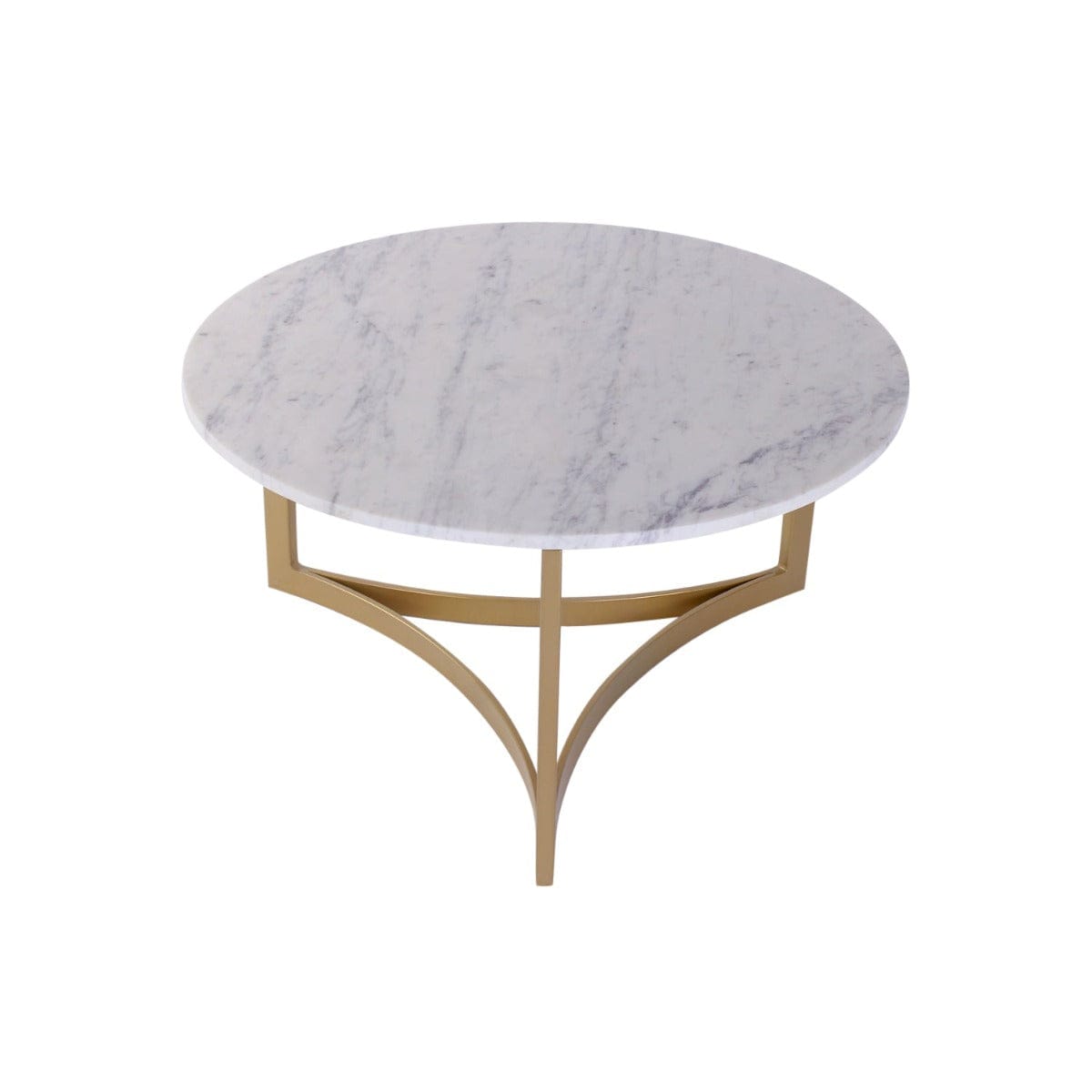 FrothFurnish Marble Coffee Table In Gold Finish