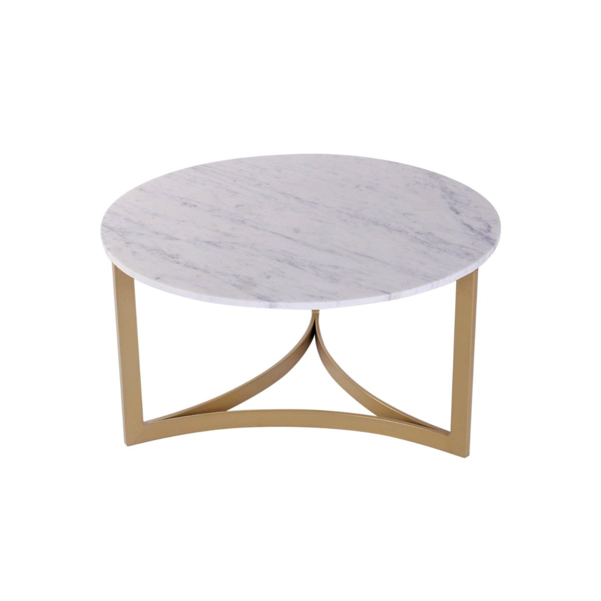 FrothFurnish Marble Coffee Table In Gold Finish