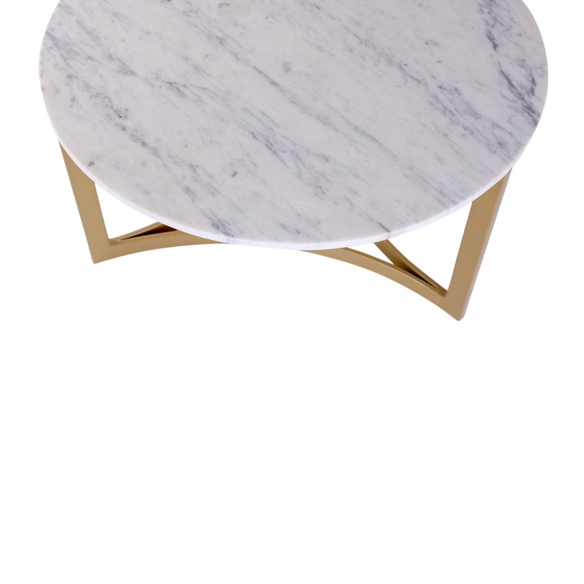 FrothFurnish Marble Coffee Table In Gold Finish