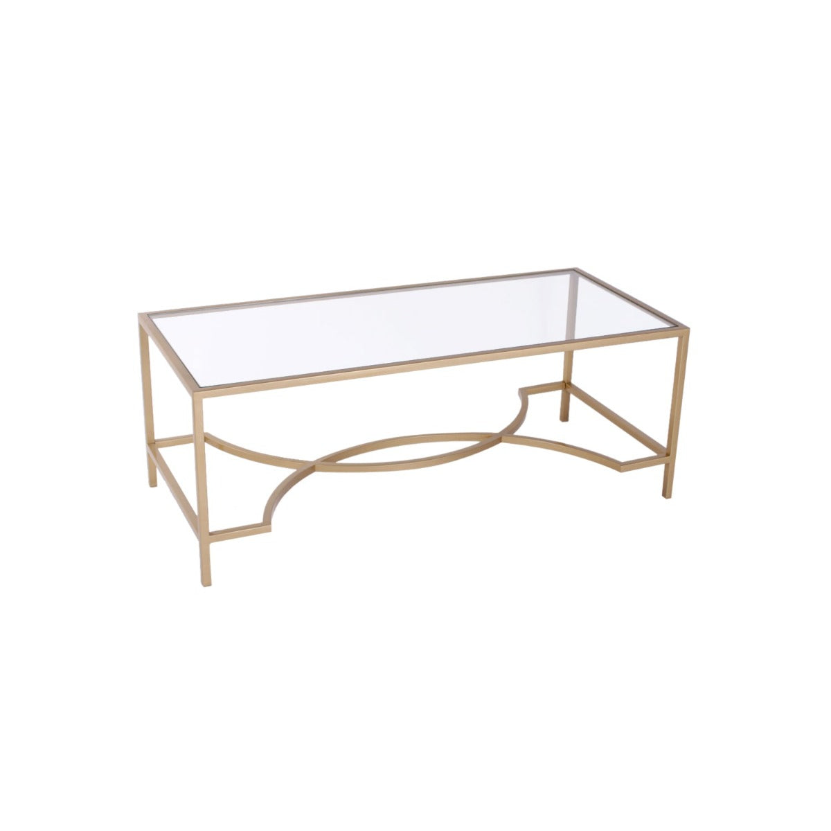 Crema Coffee Glass Coffee Table In Gold Finish