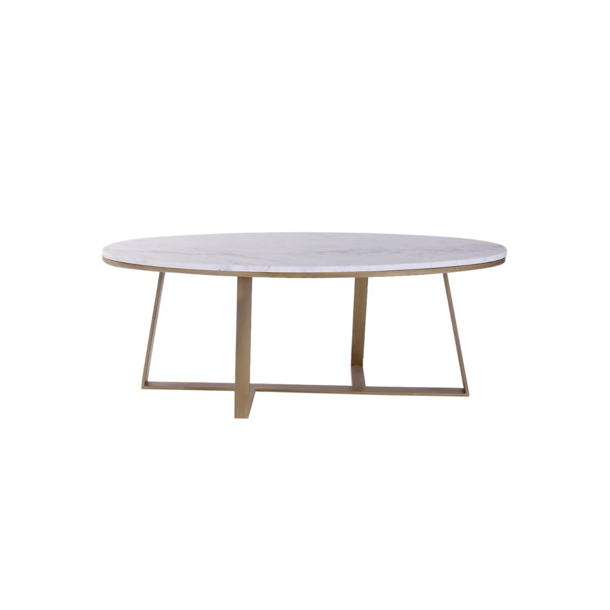 Barista Bench Marble Coffee Table In Gold Finish