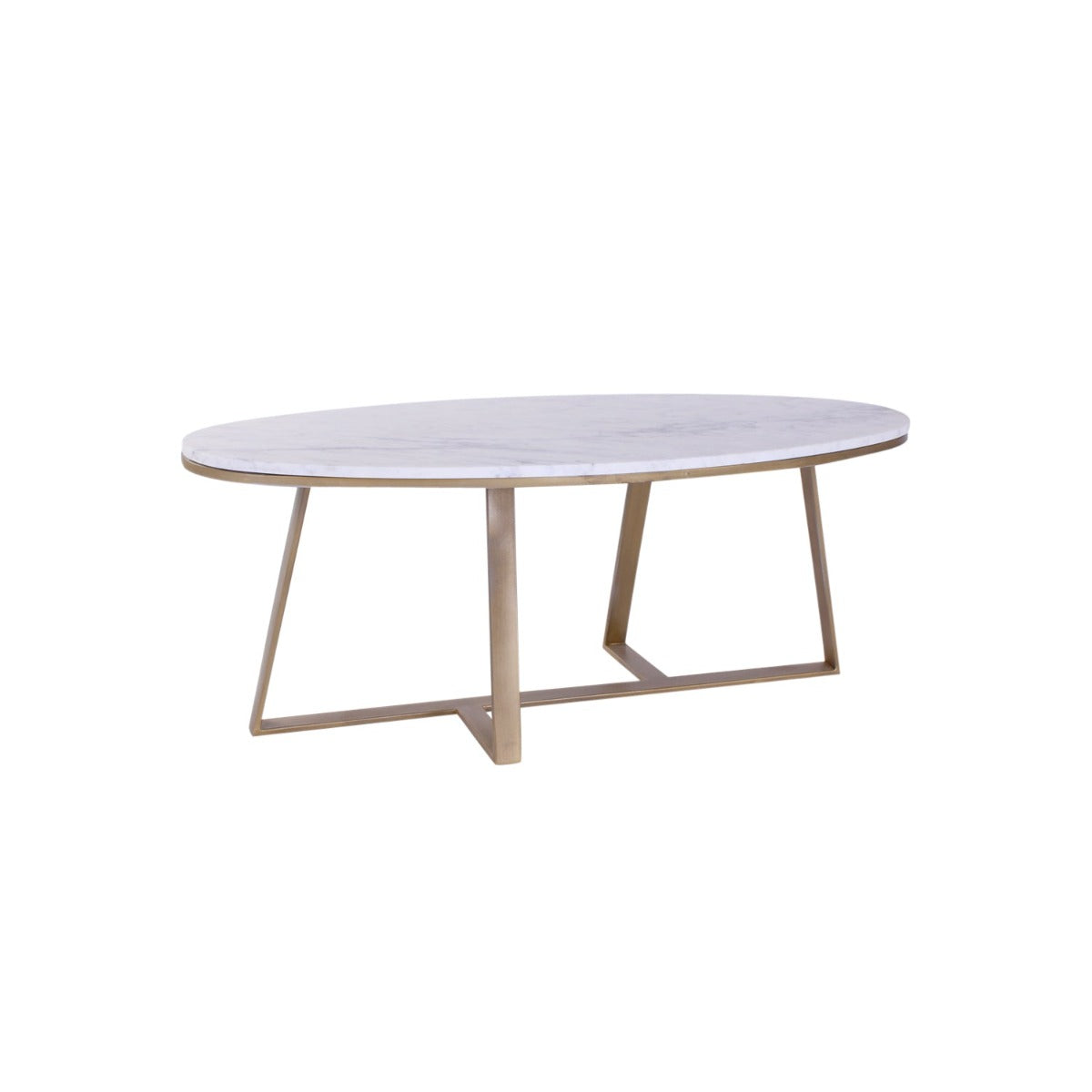 Barista Bench Marble Coffee Table In Gold Finish