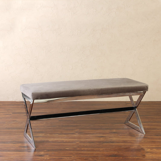 Felicity Accent Bench In Chrome Finish