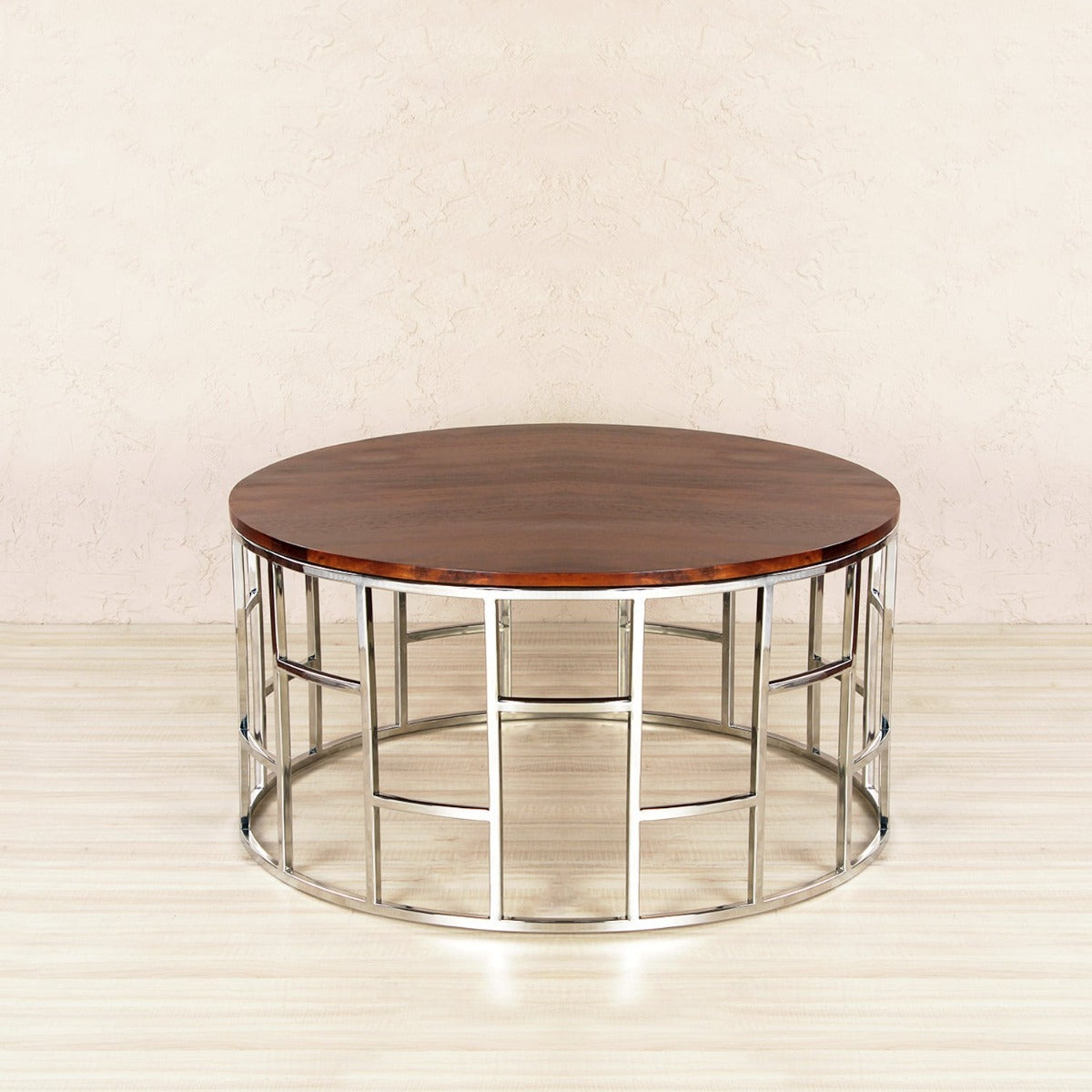 Cassuis Wooden Coffee Table In Chrome Finish