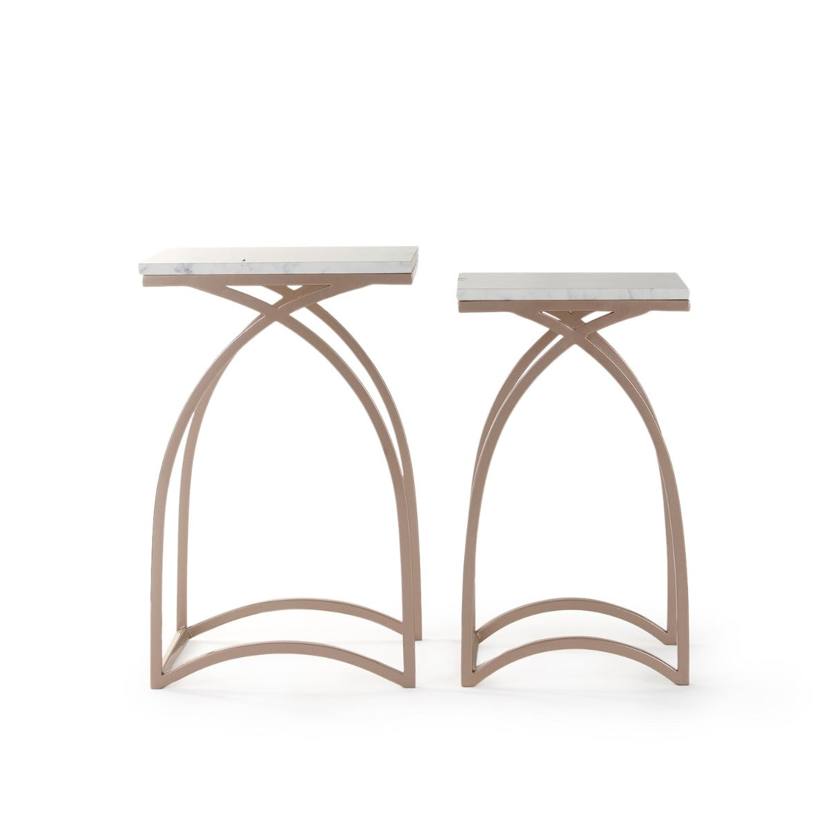 Enclave Nesting Table In Rosegold Finish (Set Of 2)