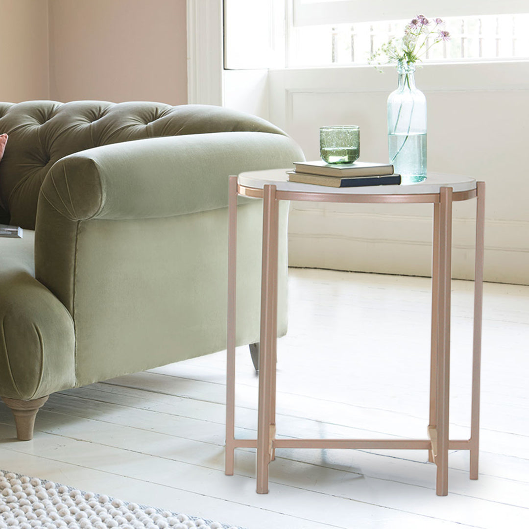 Echo Side Or End Table In Rosegold Finish