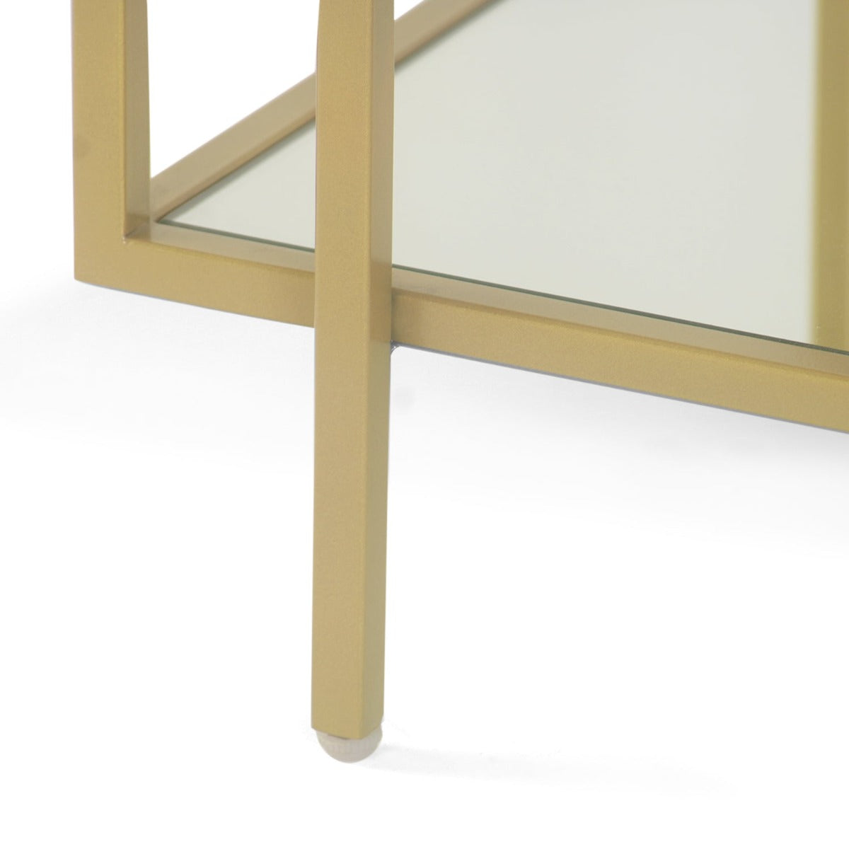 Ivy Glass Side Table In Gold Finish