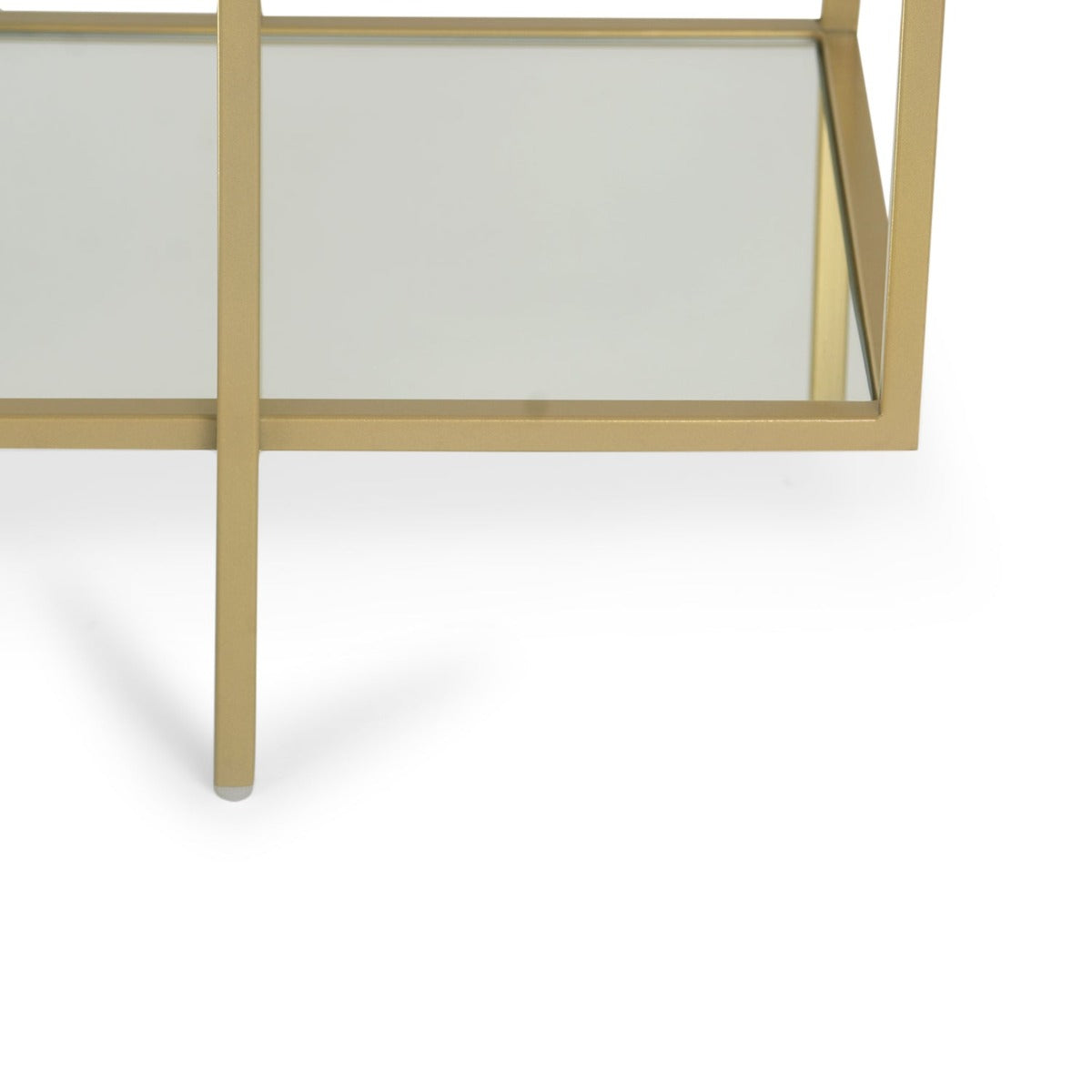 Halo Glass Console Table In Gold Finish