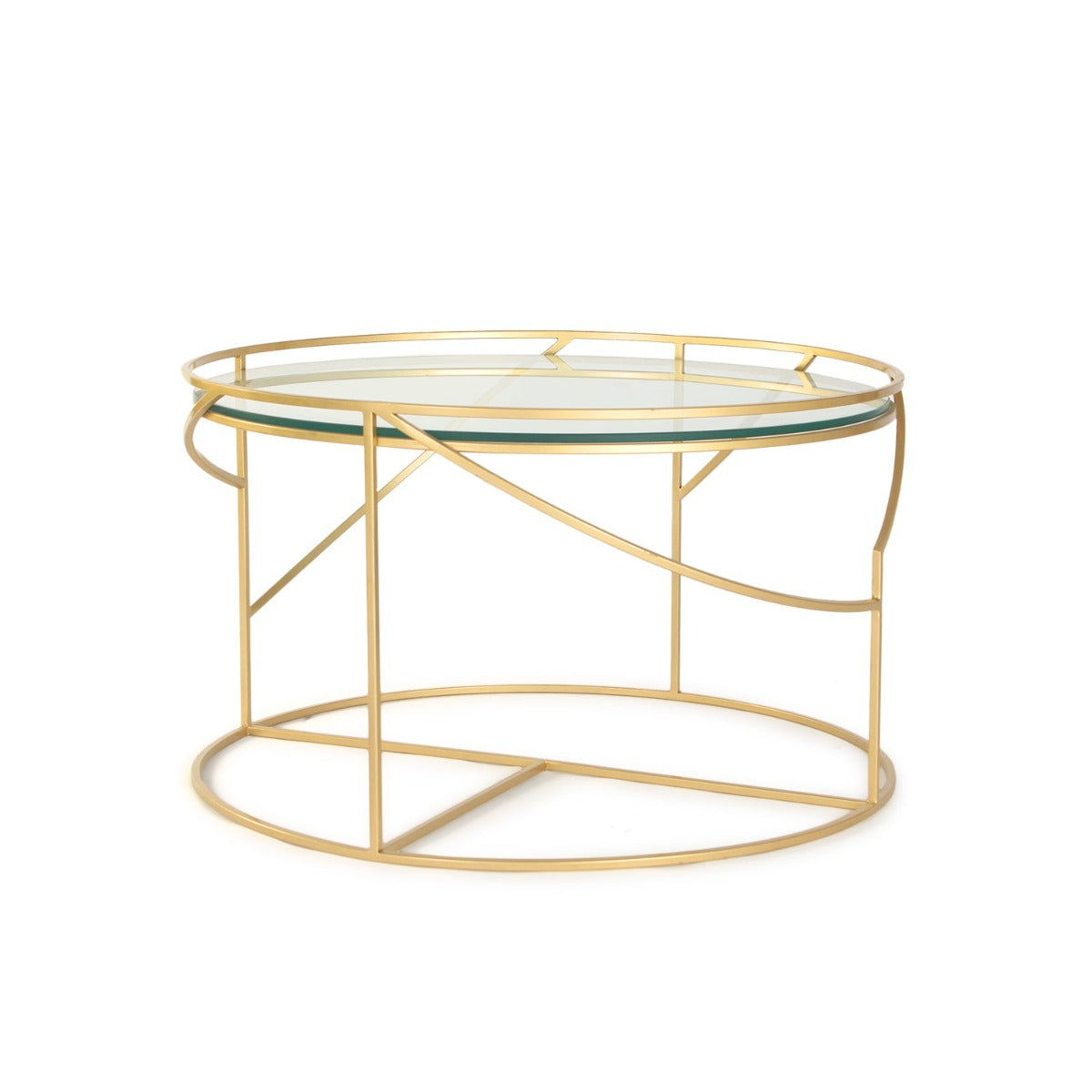 Cassidy Glass Coffee Table In Gold Finish