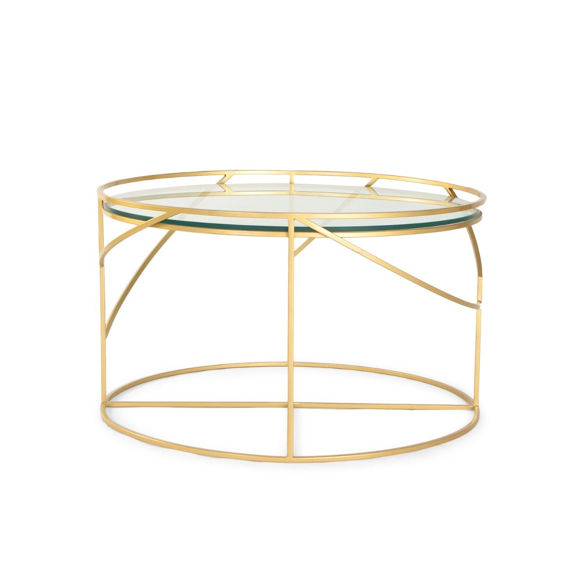 Cassidy Glass Coffee Table In Gold Finish