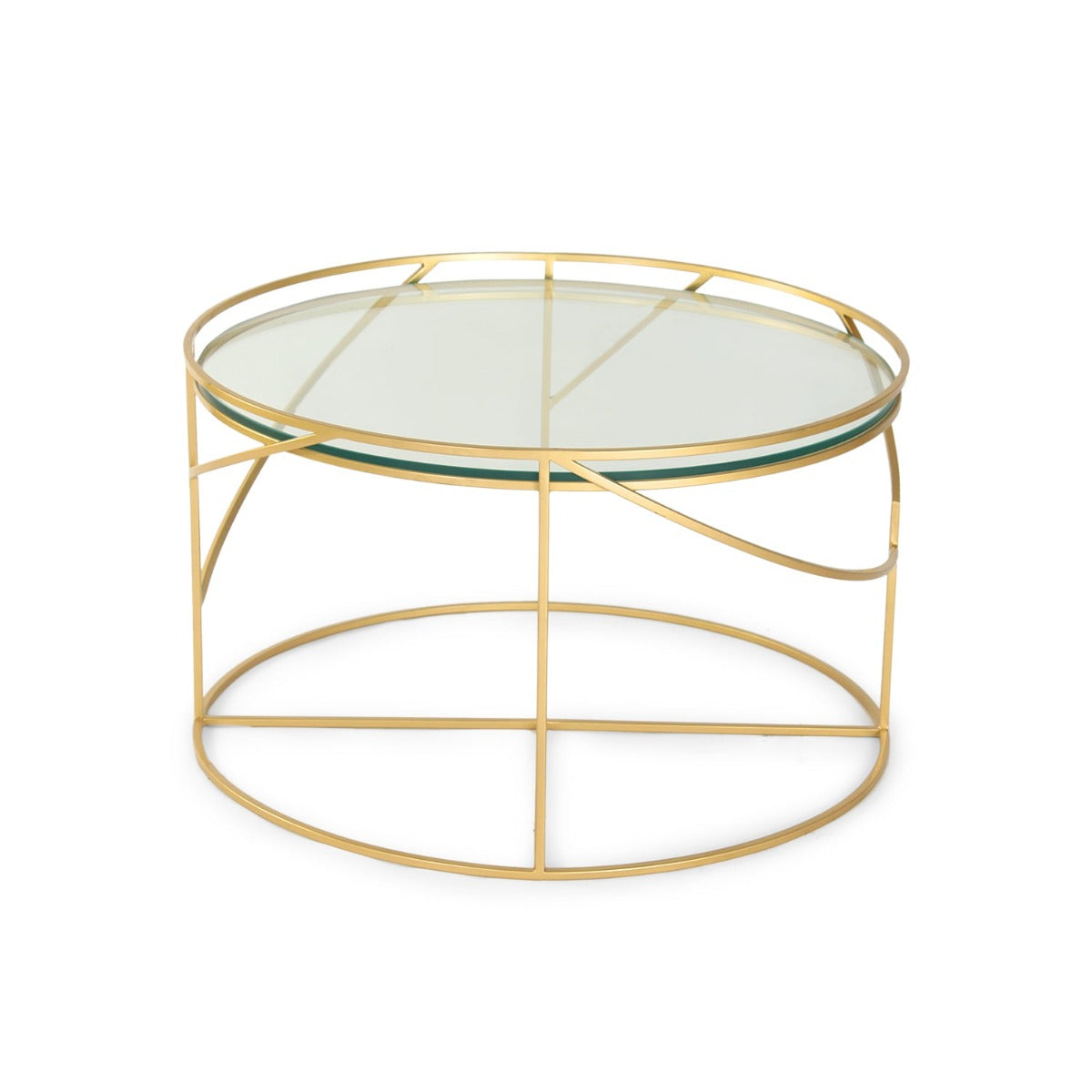 Cassidy Glass Coffee Table In Gold Finish