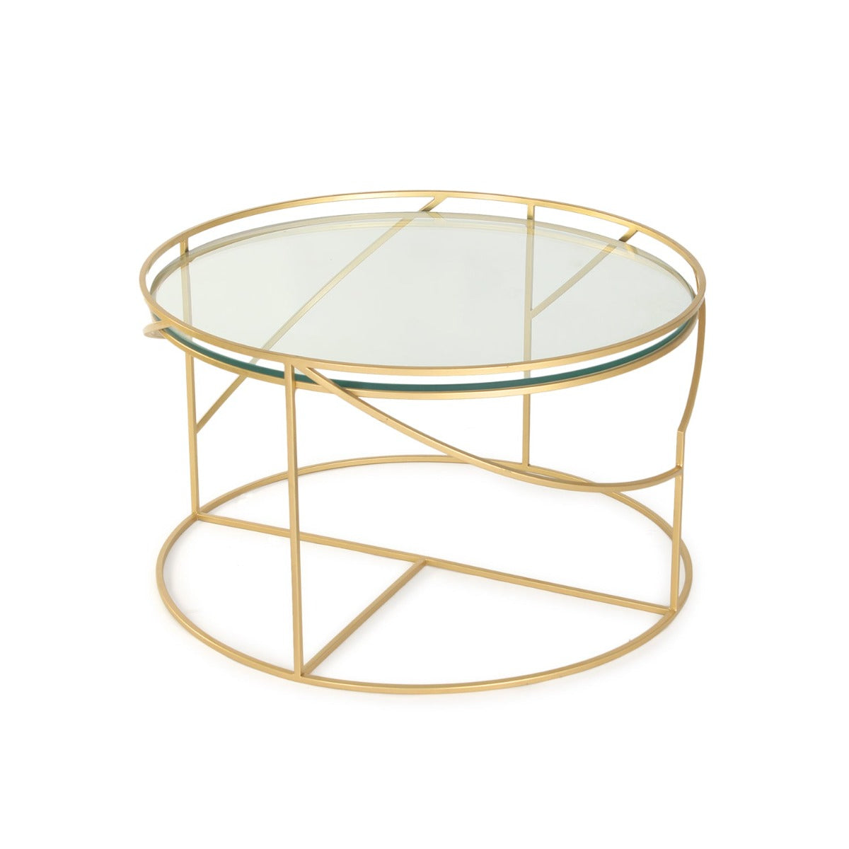 Cassidy Glass Coffee Table In Gold Finish