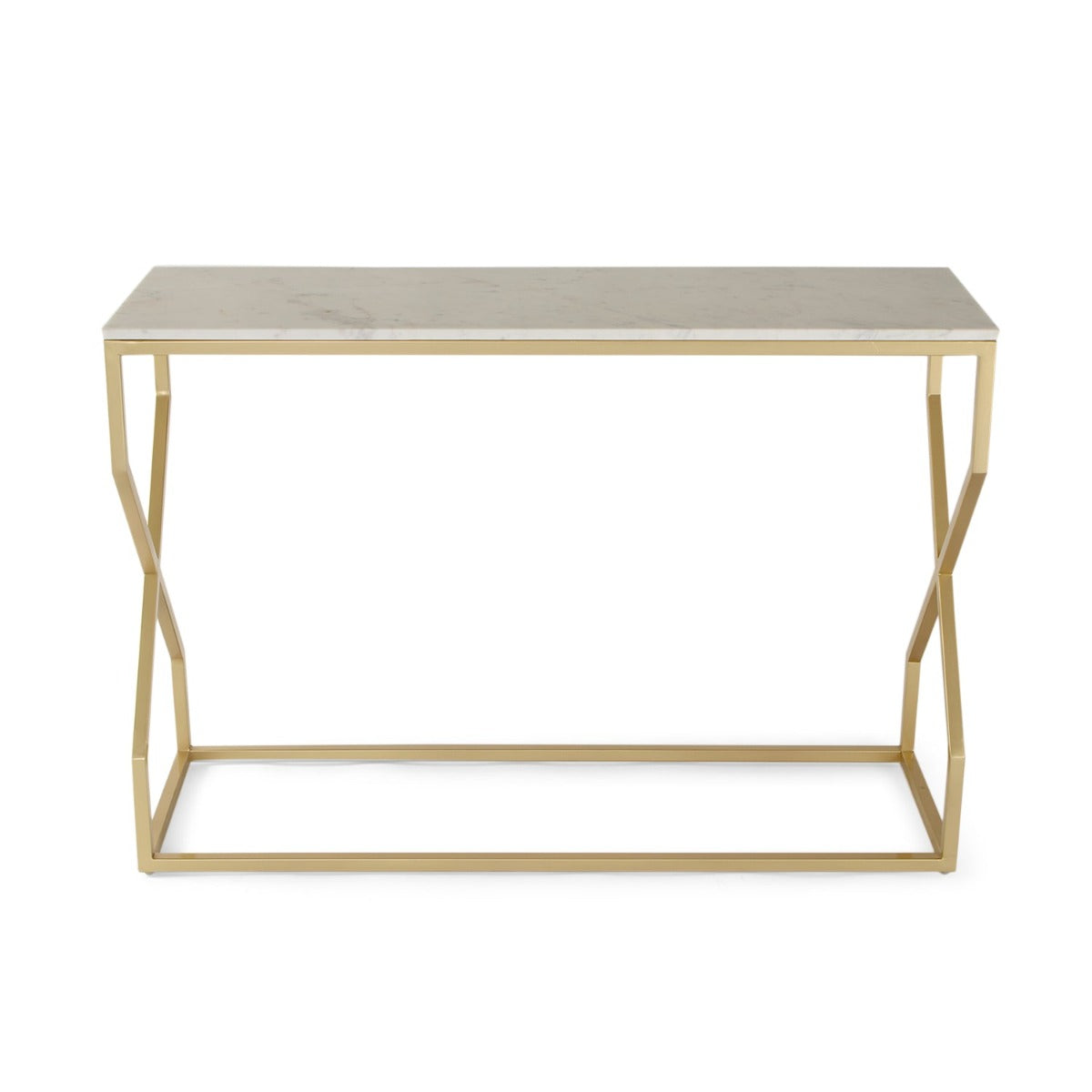 Evolve Marble Console Table In Gold Finish