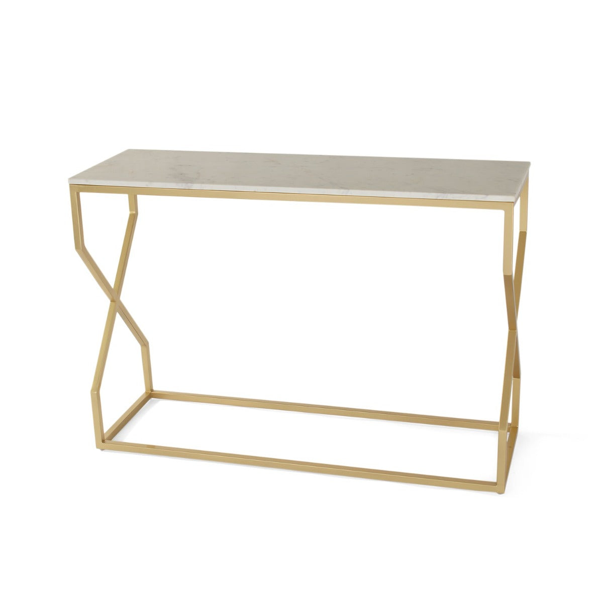 Evolve Marble Console Table In Gold Finish