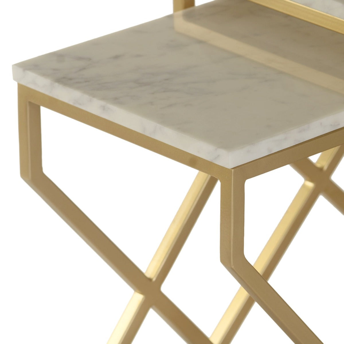 Luxor Marble Nesting Table In Gold Finish (Set Of 3)