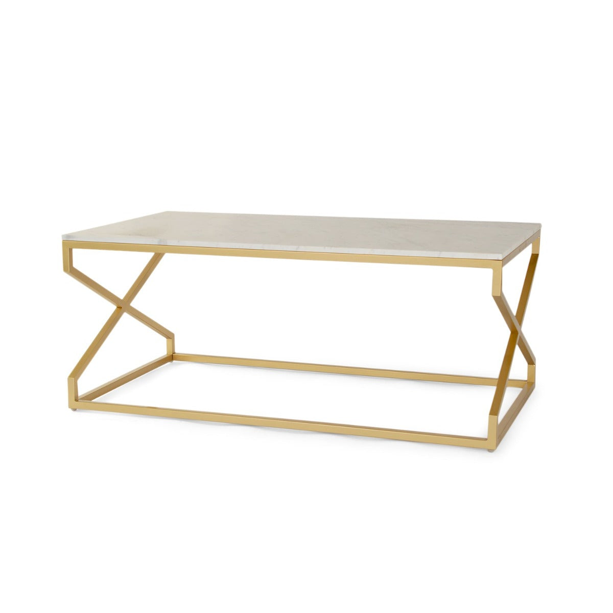 SteamySurface Marble Coffee Table In Gold Finish