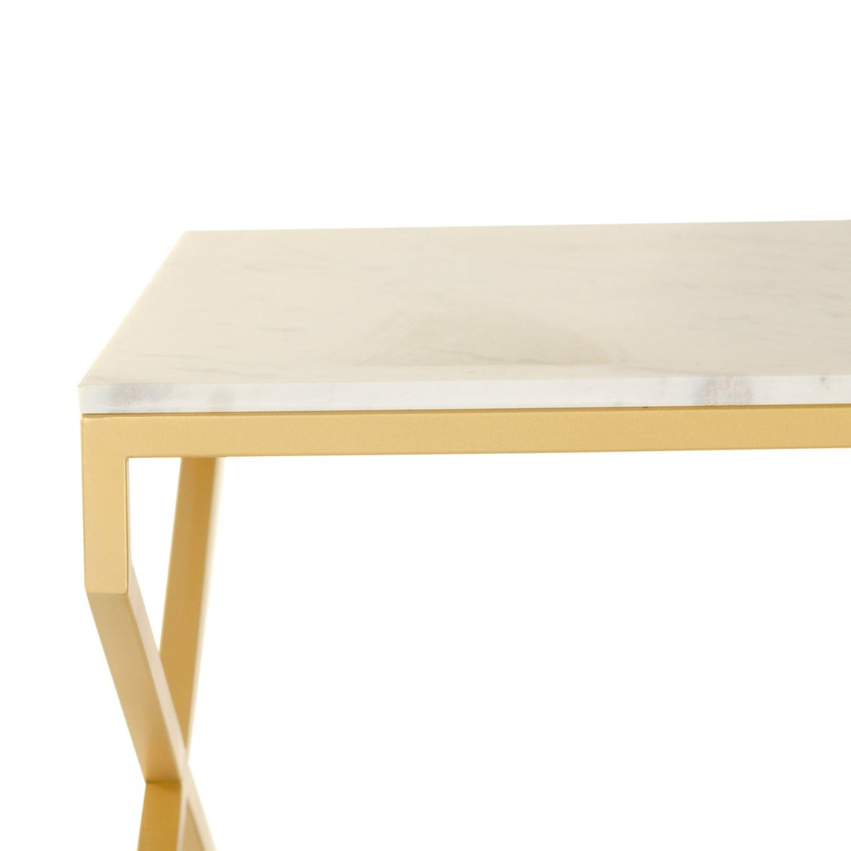 SteamySurface Marble Coffee Table In Gold Finish