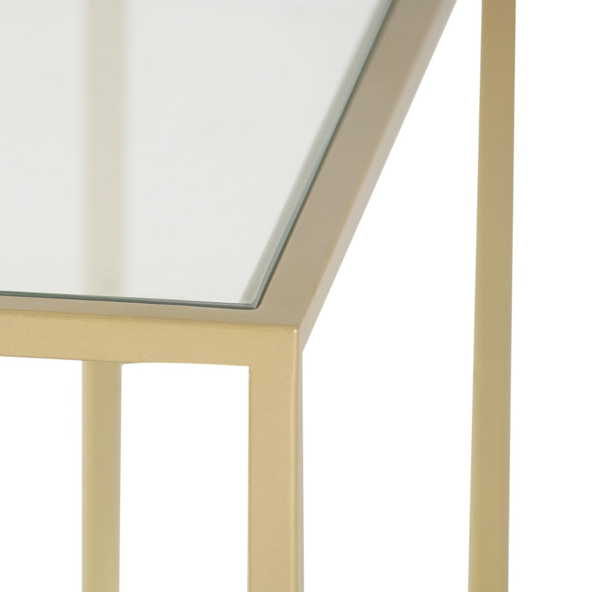 Blend Bench Rectangle Glass Coffee Table In Gold Finish