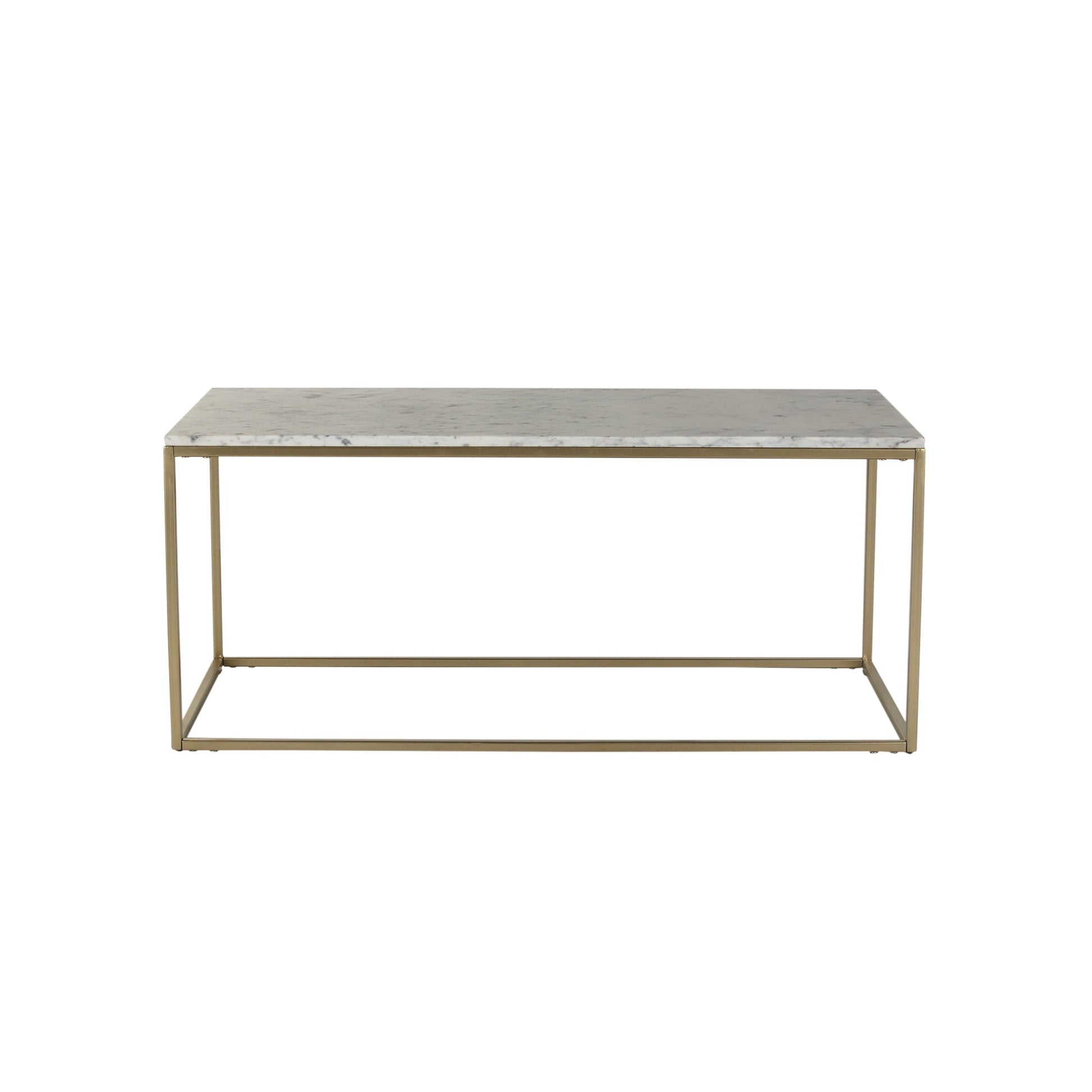 JavaJunction Marble Coffee Table In Gold Finish