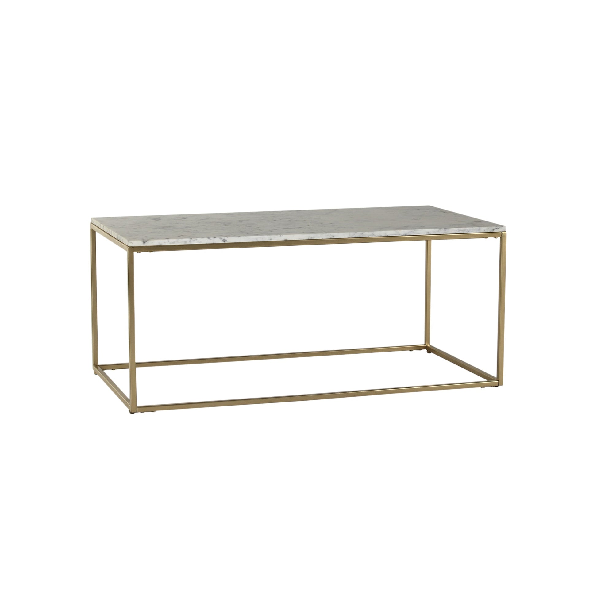 JavaJunction Marble Coffee Table In Gold Finish