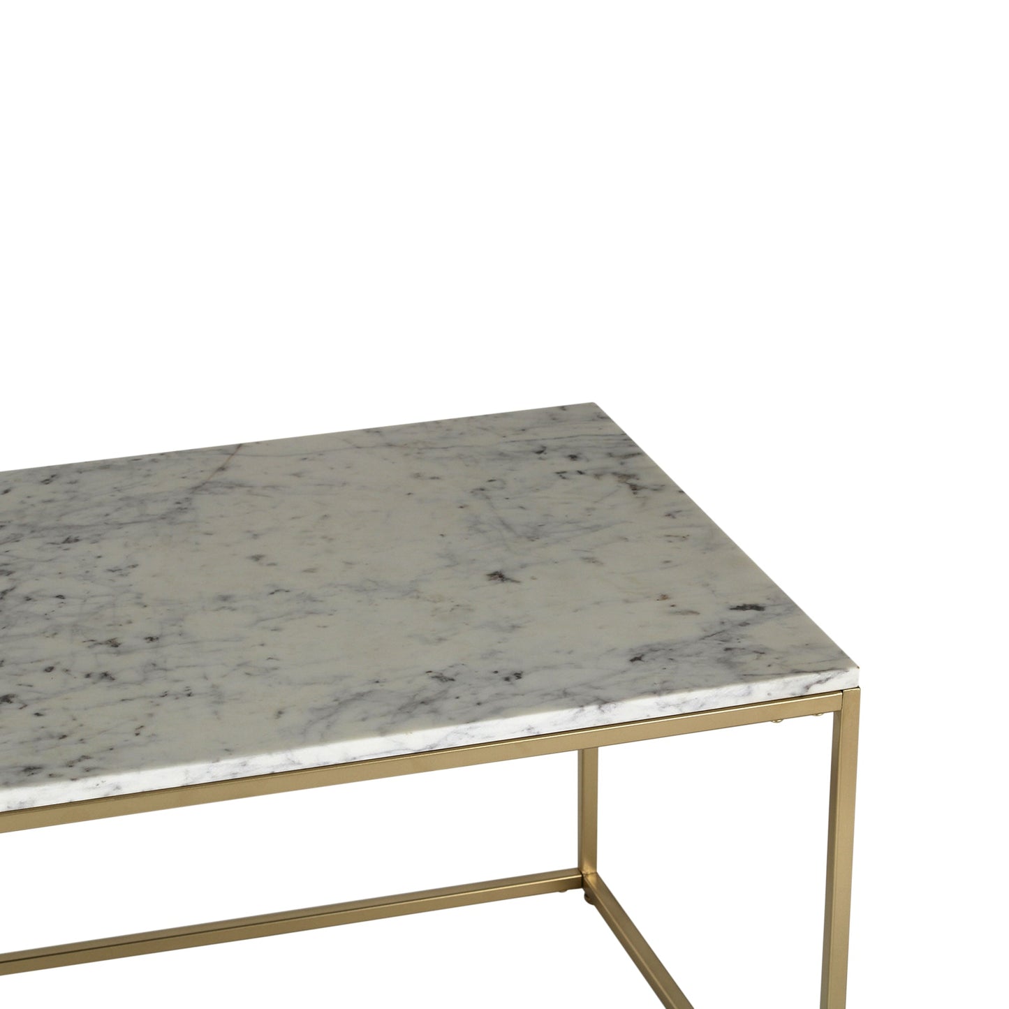 JavaJunction Marble Coffee Table In Gold Finish