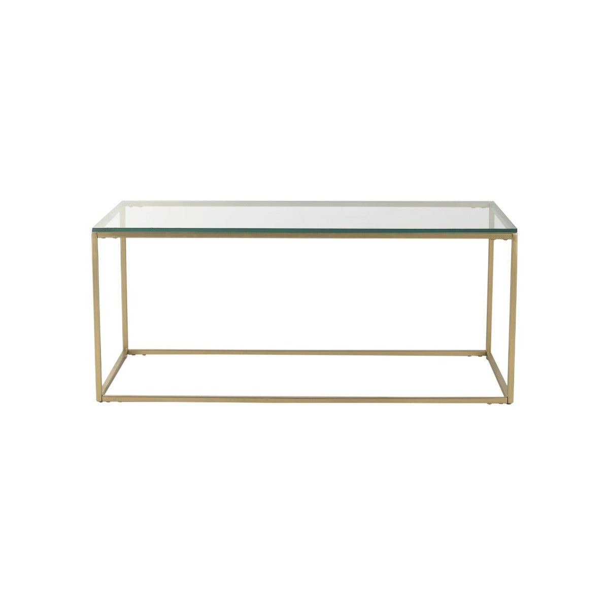 JavaJunction Glass Coffee Table In Gold Finish