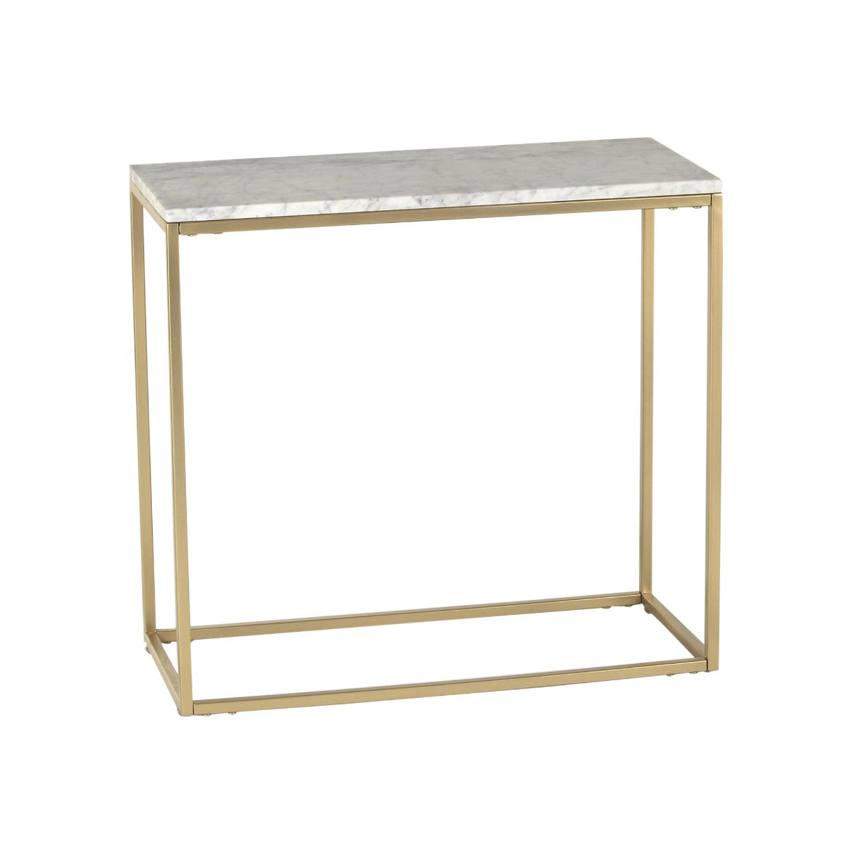 Transept Marble Console Table In Gold Finish