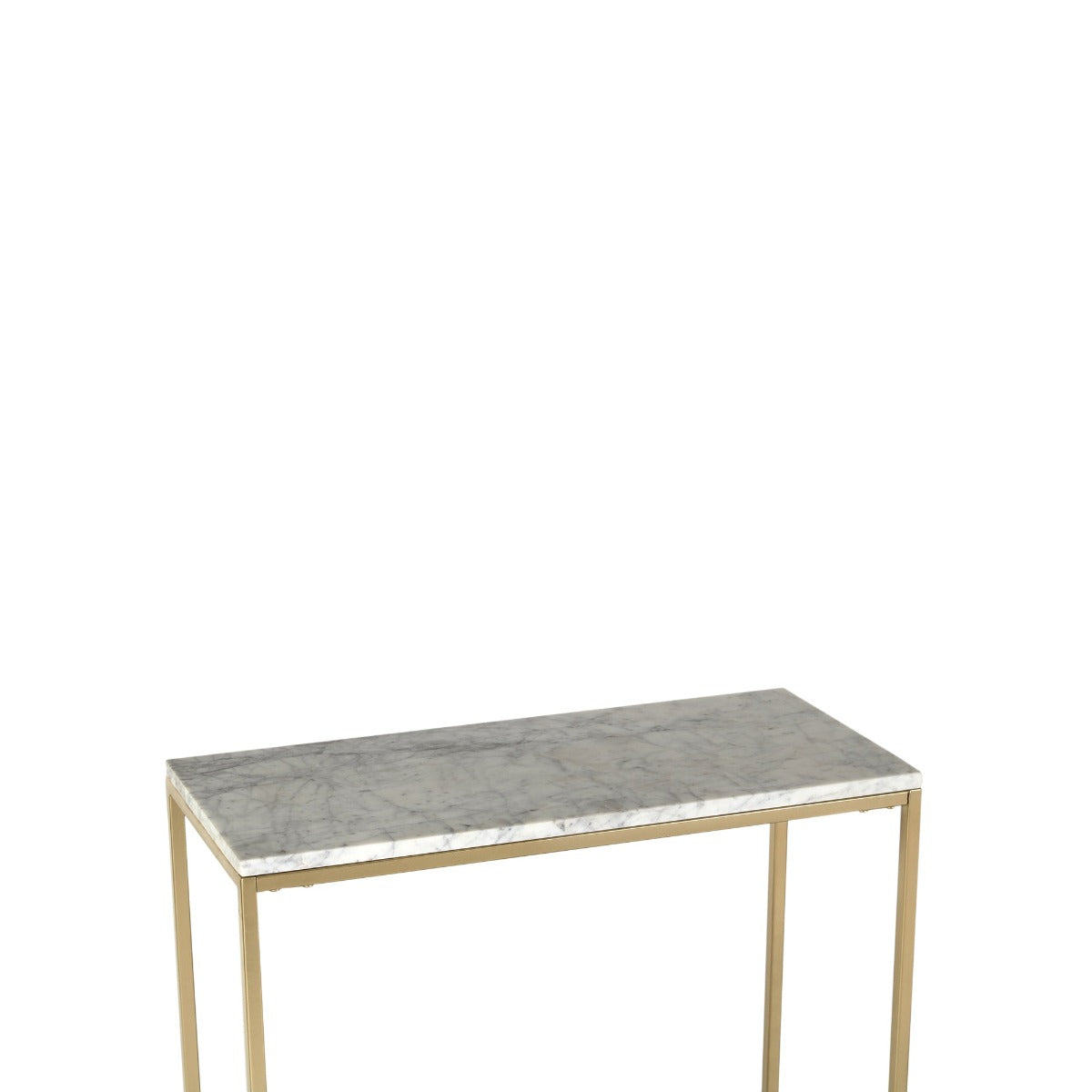 Transept Marble Console Table In Gold Finish