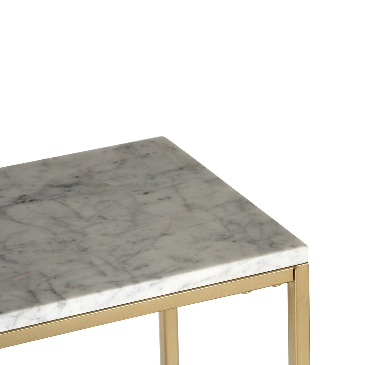 Transept Marble Console Table In Gold Finish