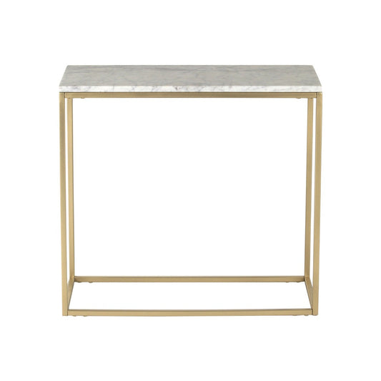 Willow Marble Side Table In Gold Finish