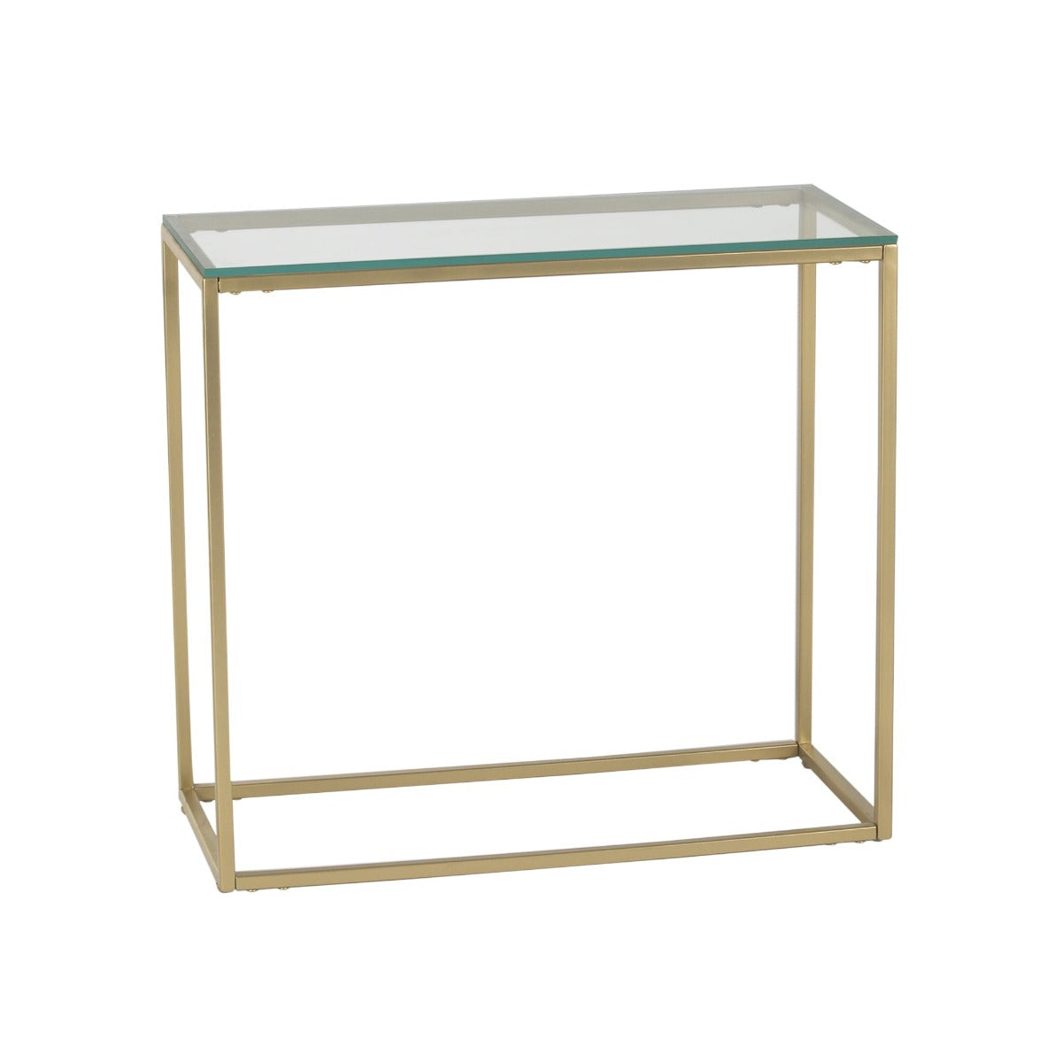 Willow Glass Side Table In Gold Finish