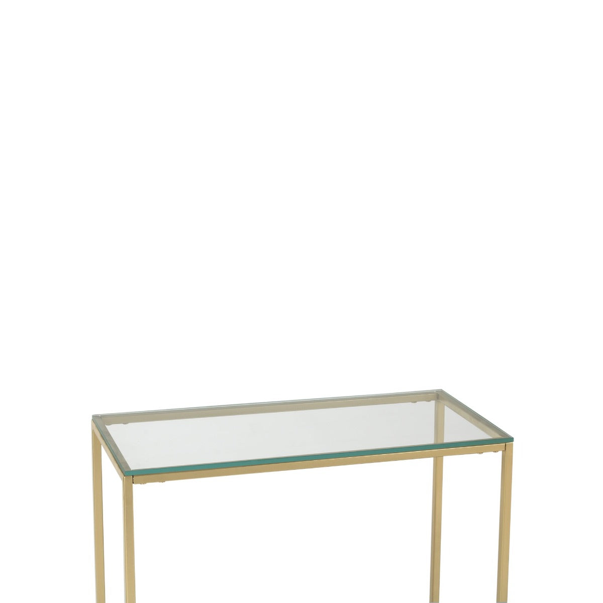 Willow Glass Side Table In Gold Finish