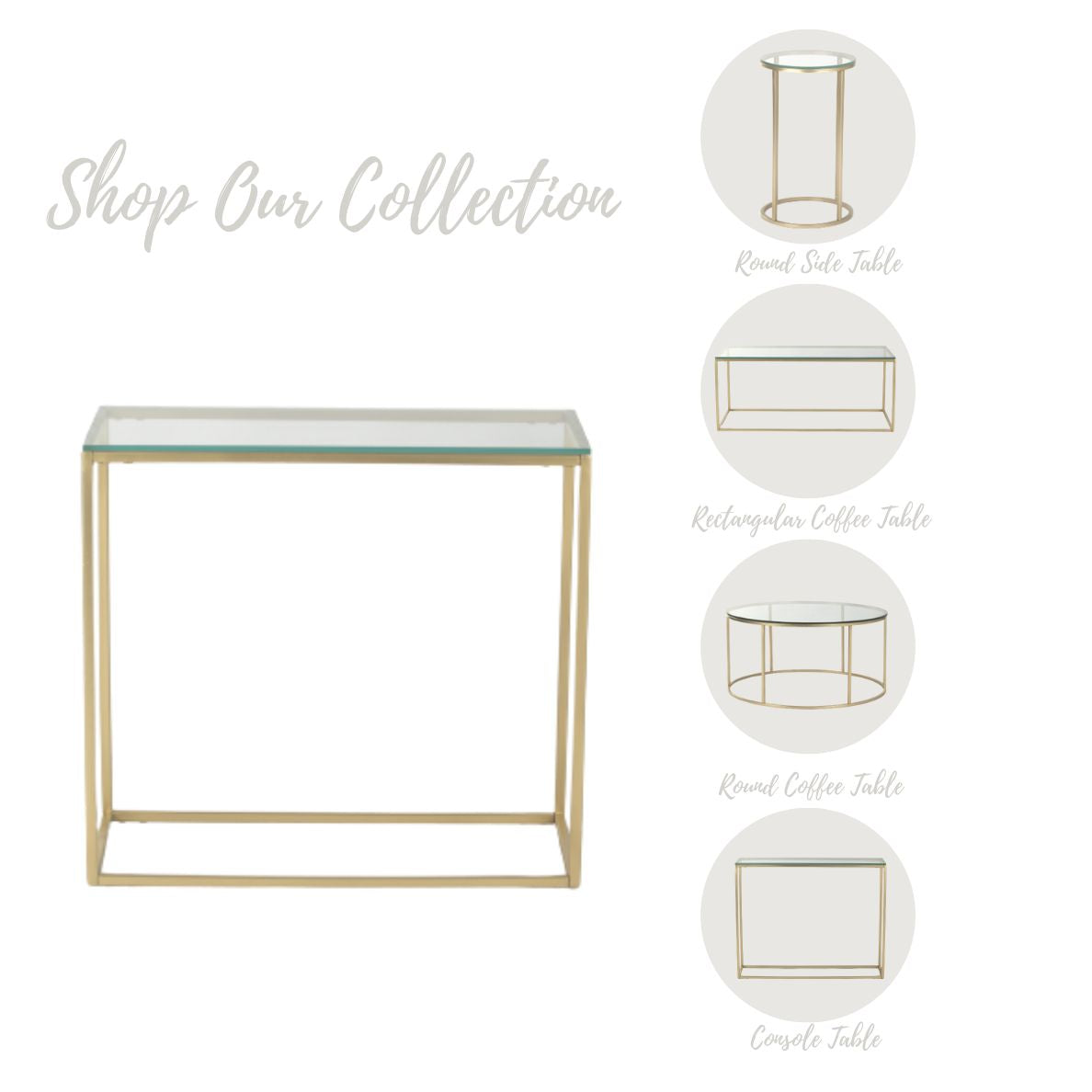 Willow Glass Side Table In Gold Finish