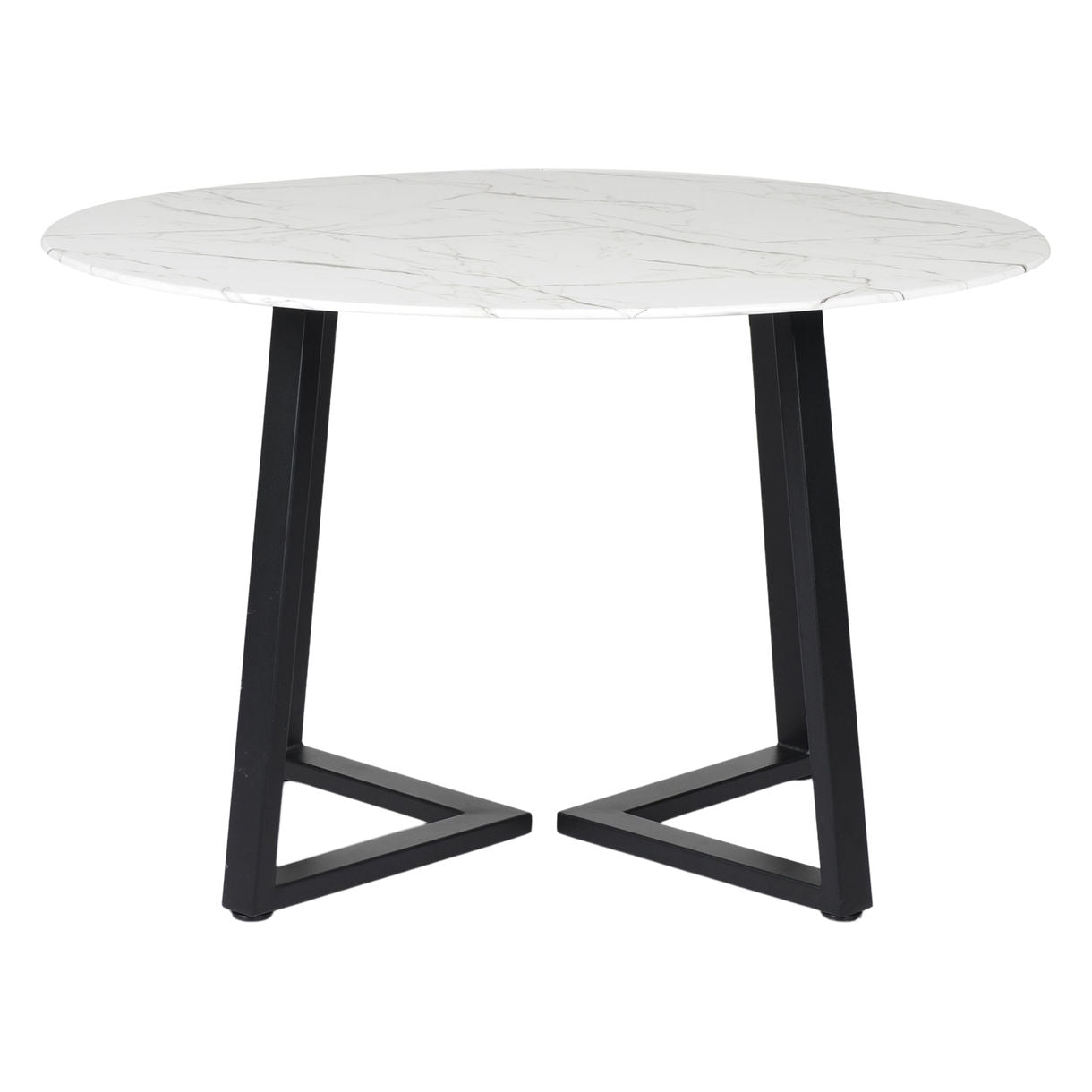 Symphony Round 6 Seater Marble Dining Table In Black Finish