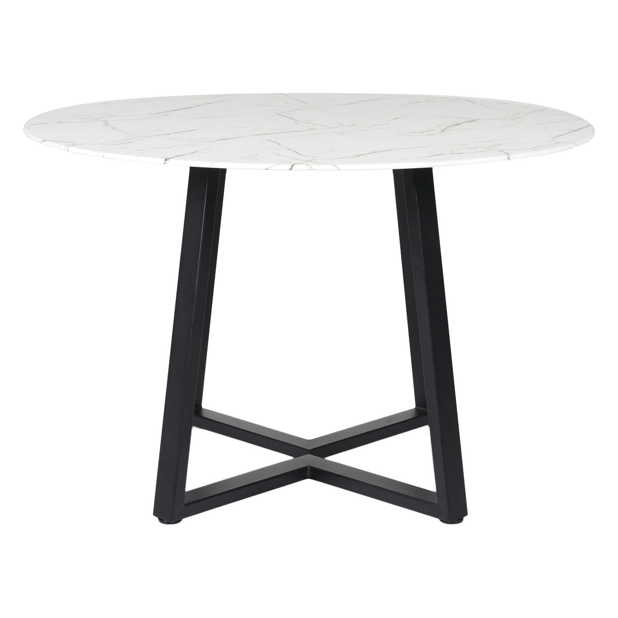 Symphony Round 6 Seater Marble Dining Table In Black Finish