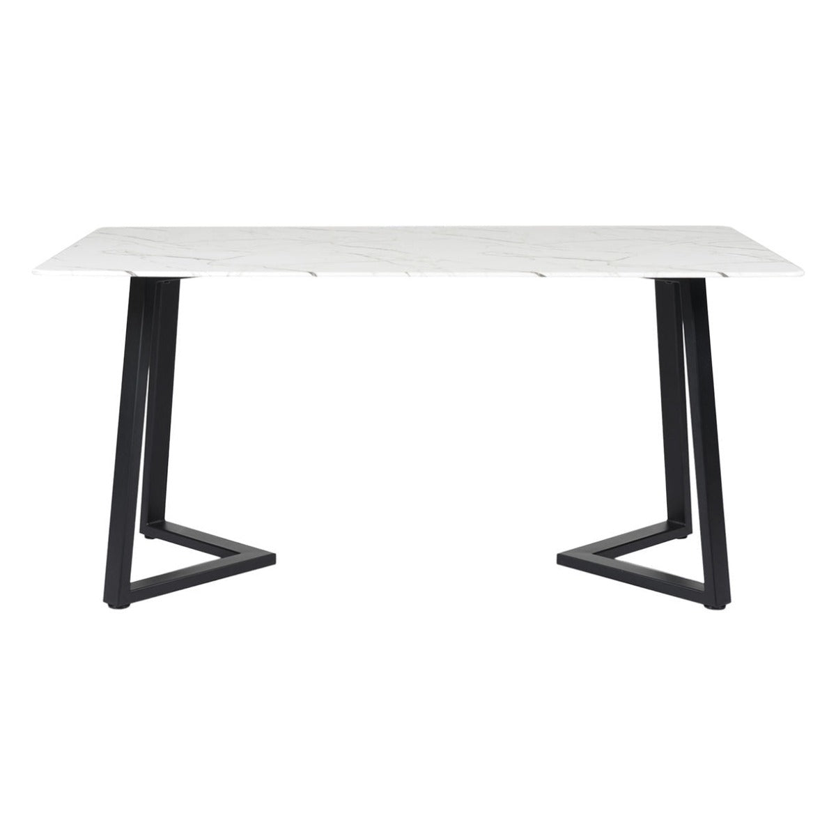 Symphony Marble 6 Seater Dining Table In Black Finish