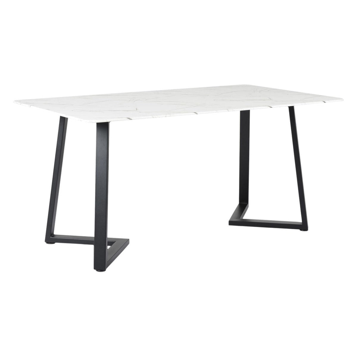 Symphony Marble 6 Seater Dining Table In Black Finish