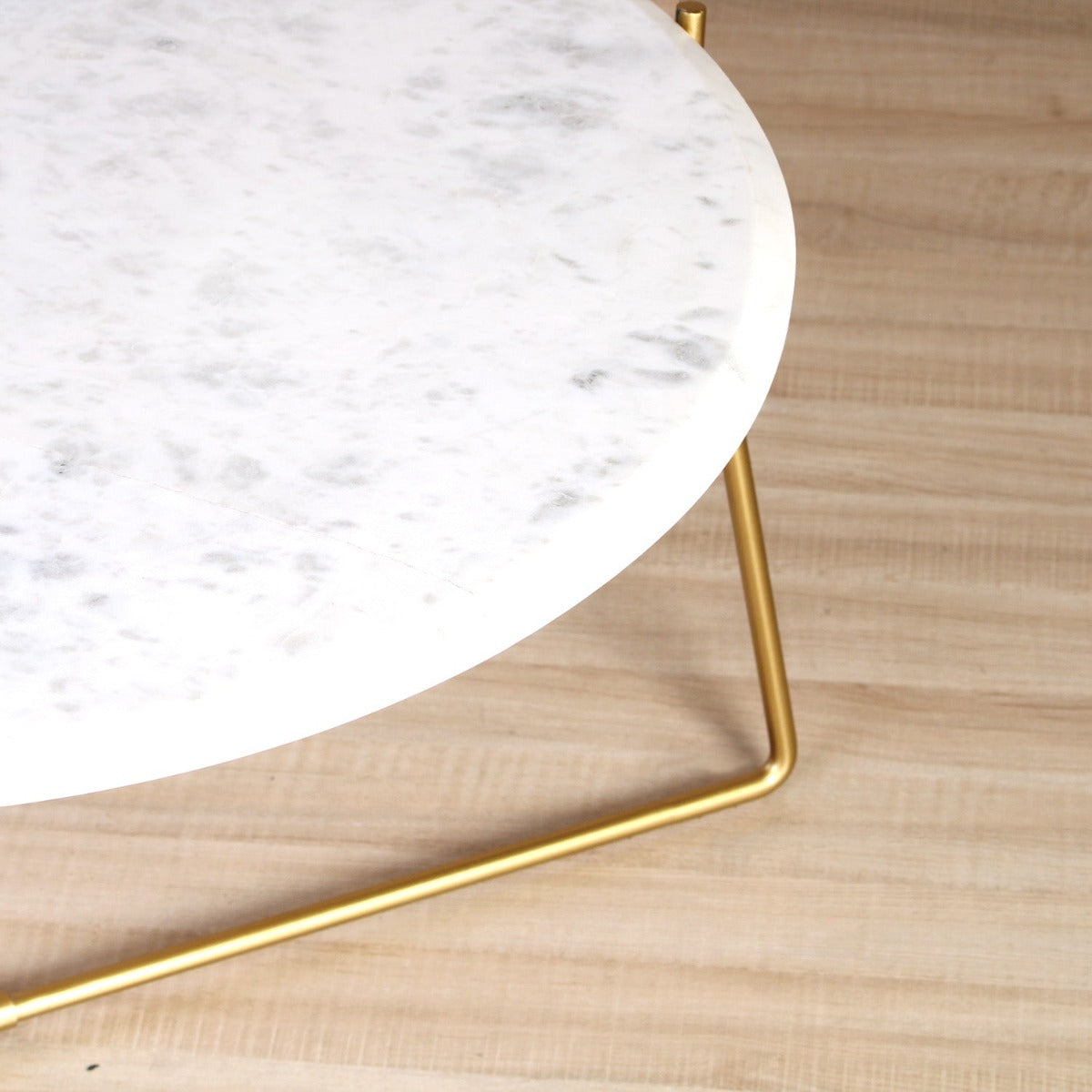 Cappuccino Console Marble Coffee Table In Gold Finish