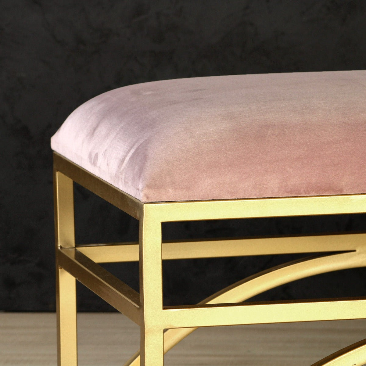 Evoke Accent Ottoman In Gold Finish