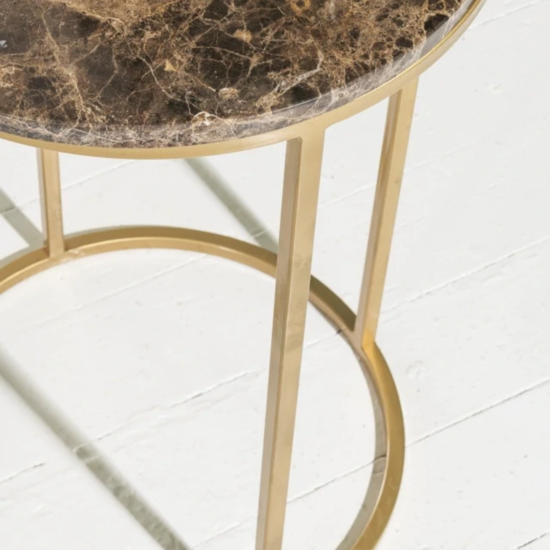 GleamVista Marble Side Table