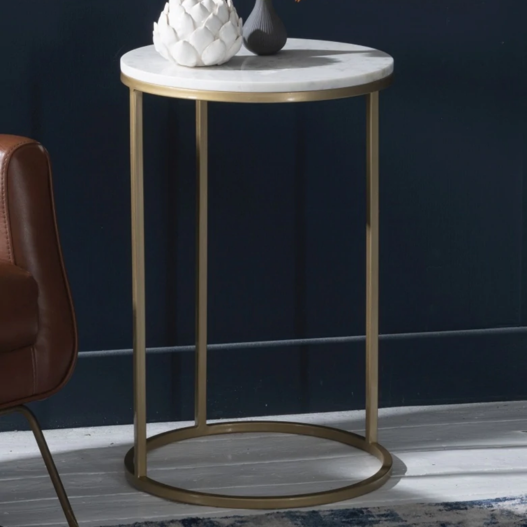 GleamVista Marble Side Table