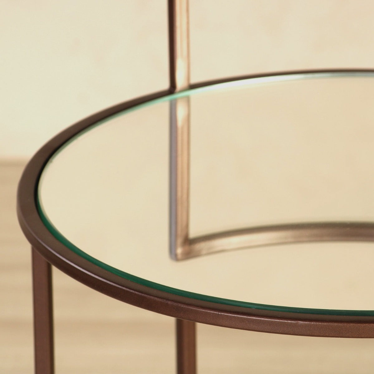 Seraph Glass Side Table In Bronze Finish