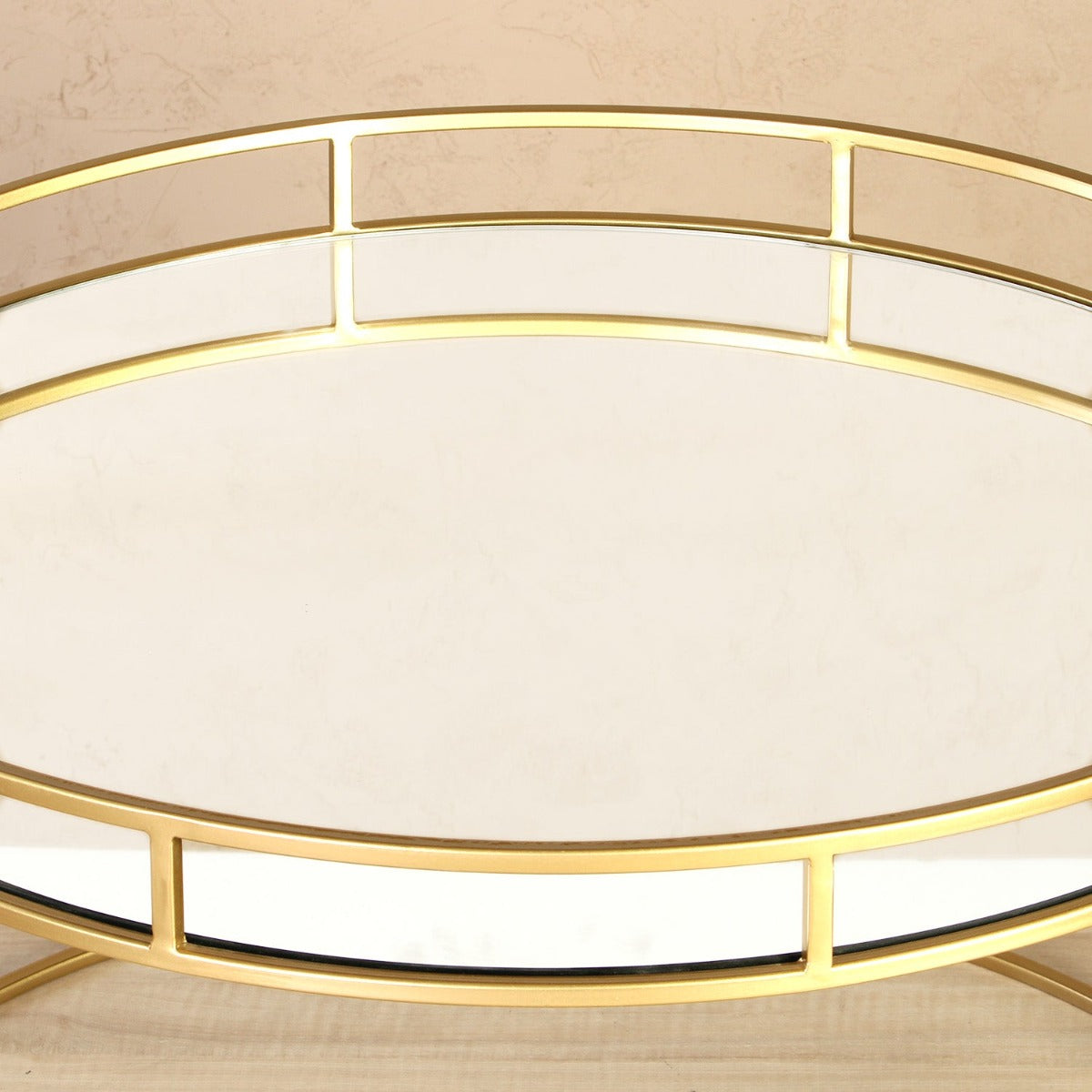 Cappuccino Console Mirror Coffee Table In Gold Finish