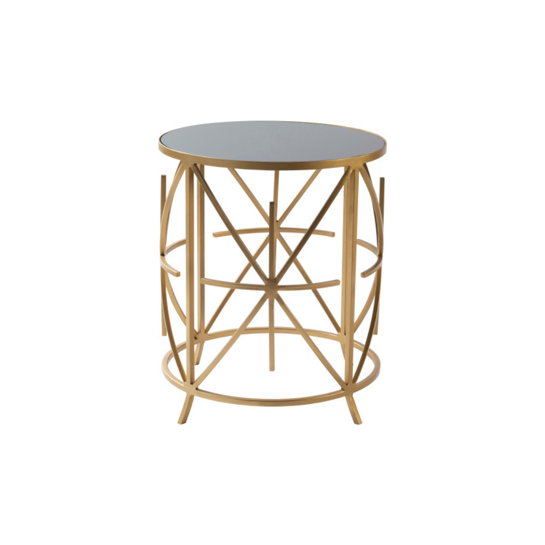 Citadel Black Glass End Table